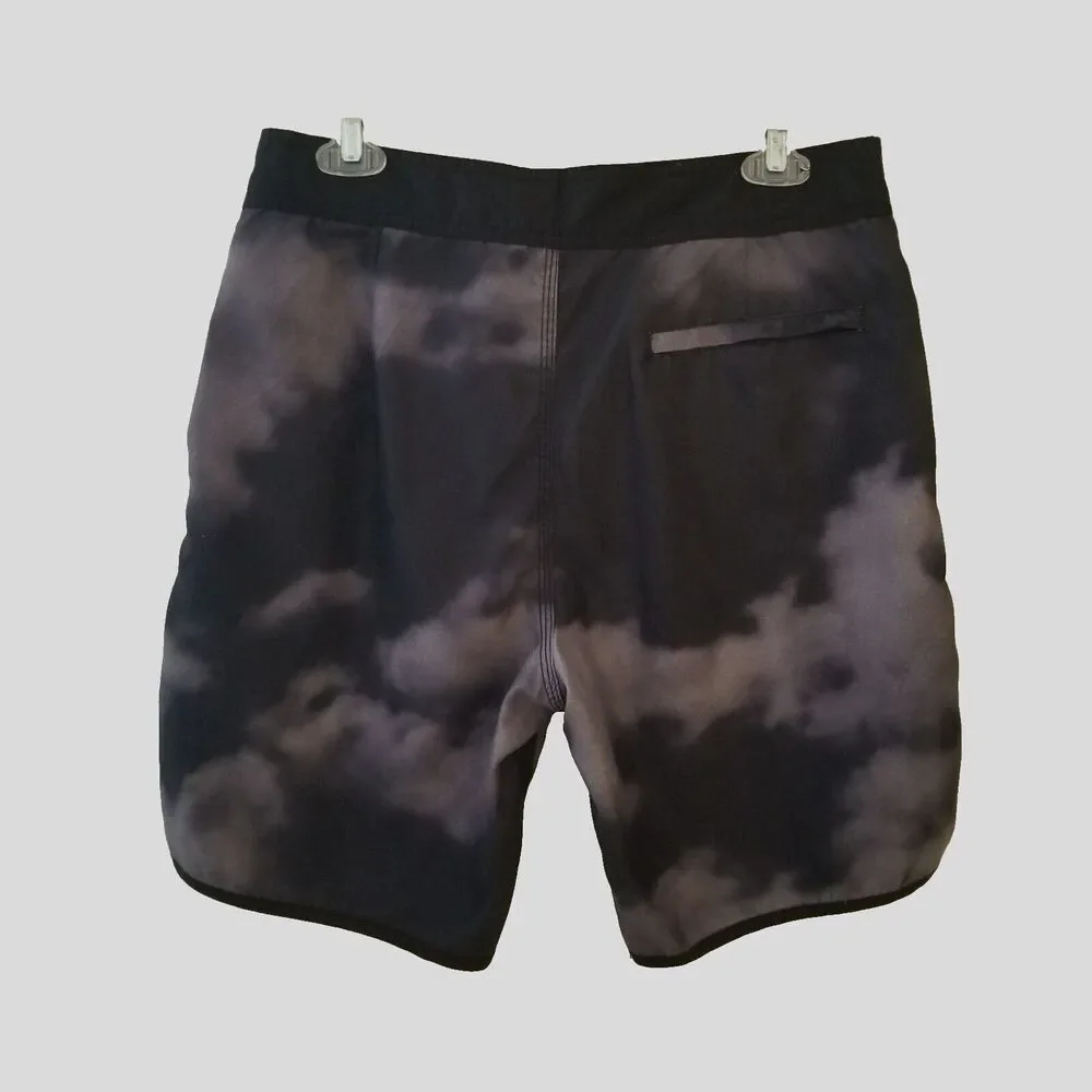Marvel Black Panther Board Shorts Mens Small Black Gray w/logo Pockets 32x8.5